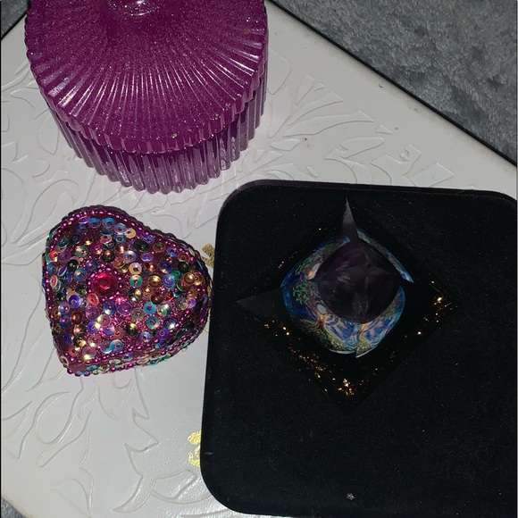 New Orgonite Resin Encased Amethyst Sphere TreeofLife Gold Leaf Crystal Pyramid - Picture 14 of 16
